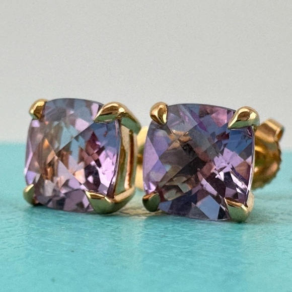 RARE Tiffany & Co. Amethyst Sparkler Earrings 18k Rose Gold πβ¨ - Picture 4 of 7